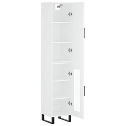 Avis vidaXL Buffet haut Blanc 34,5x34x180 cm Bois d'ingénierie