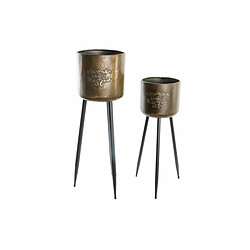 Set de pots DKD Home Decor Noir Champagne Métallisé Métal Loft 30 x 40 cm 25 x 25 x 80,5 cm (2 Unités)