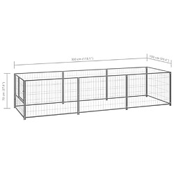 Helloshop26 Chenil extérieur cage enclos parc animaux chien argenté 3 m² acier 02_0000264