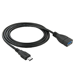 Wewoo Câble noir pour Nokia N1 / Macbook 12, Longueur du câble: environ 1m USB 3.1 Type C Mâle vers USB 3.0 A Femelle de données OTG