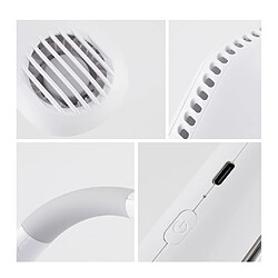 Universal Mini fan hypocrite cou ventilateur rechargeable ventilateur sportif silencieux fan extérieur (blanc)