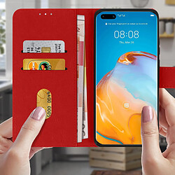 Avis Avizar Étui Huawei P40 Pro Housse Intégrale Porte-carte Fonction Support rouge