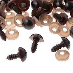 100 pièces en plastique yeux de sécurité avec BACKS pour Bear Doll DIY Craft 12mm Brown