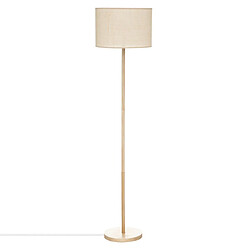 Pegane Lampe à poser, lampadaire droit en bois de pin coloris beige - diamètre 36 x Hauteur 150 cm