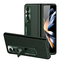 Coque en TPU + PU avec béquille pour votre Samsung Galaxy Z Fold4 5G - vert