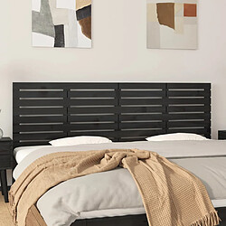 vidaXL Tête de lit murale Noir 186x3x63 cm Bois massif de pin