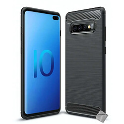 Avis Htdmobiles Coque silicone gel carbone pour Samsung Galaxy S10+ Plus + verre trempe - NOIR