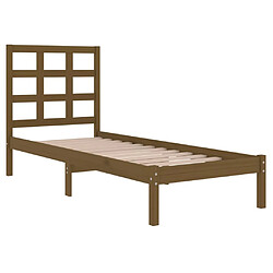 Avis vidaXL Cadre de lit sans matelas marron miel 100x200 cm bois massif