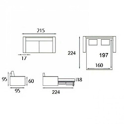 Acheter Inside 75 Canapé lit 3-4 places MASTER convertible EXPRESS 160 cm polyuréthane Marron MATELAS 18 CM INCLUS