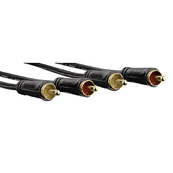 HAMA Câble audio, 2 RCA mâles - 2 RCA mâles, plaqué or, 10 m