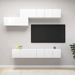 vidaXL Ensemble de meubles TV 7 pcs Blanc Bois d'ingénierie