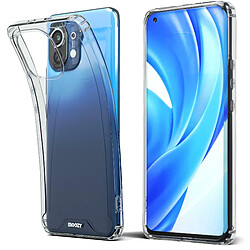 Moozy Xframe Coque antichoc pour Xiaomi Mi 11 Lite 5G et 4G – Coque à bord transparent, coque hybride double couleur transparente avec bord en TPU absorbant les chocs