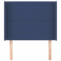 Avis Maison Chic Tête de lit moderne avec oreilles pour chambre - Décoration de lit Bleu 93x16x118/128 cm Tissu -MN17867