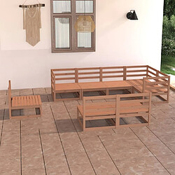 Maison Chic Salon de jardin 8 pcs - Table et chaises d'extérieur - Mobilier/Meubles de jardin Moderne marron miel bois de pin massif -MN94765