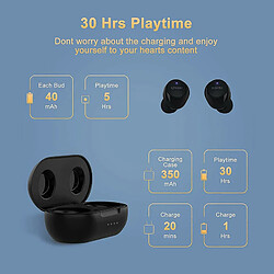 Chrono Écouteurs sans fil Bluetooth 5.1 Casque Micro intégré Réduction du bruit IPX7 Écouteurs étanches 30H Playtime TWS Casque stéréo Deep Bass Casque intra-auriculaire pour la course/le sport(noir)