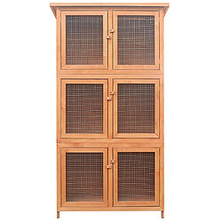 Helloshop26 Cage pour animaux 6 compartiments 55,6 x 32 x 24,9 cm bois 02_0000575 pas cher