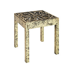 Beliani Table d'appoint en bois de manguier doré et noir PALASI