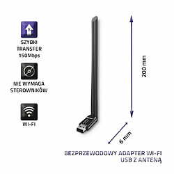 Qoltec 57001 WLAN 150Mbit/s carte réseau (Qoltec USB Wi-Fi Wireless Adapter with antenna)