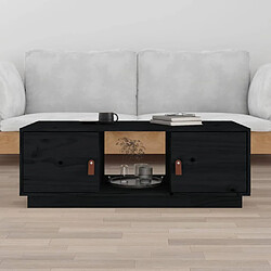 vidaXL Table basse Noir 100x50x35 cm Bois massif de pin