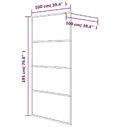 Maison Chic Paroi de douche | Écran de douche | Cloison de douche Noir 100x195 cm Verre ESG dépoli -GKD31897 pas cher