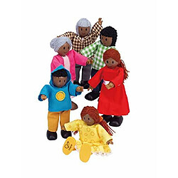 Famille de maison de poupAe en bois afro-amAricaine Hape