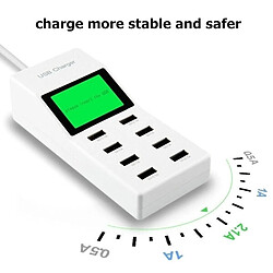 Avis Wewoo 5V 2.1A + 2.1A + 1A + 1A + 1A + 0.5A + 0.5A 8 ports USB Superfast Chargeur USB de charge avec écran d'affichage