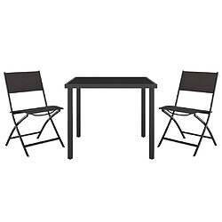 Avis Ensemble salle à manger de jardin 3 pcs,Table et chaise à dîner d'extérieur Acier -MN82430