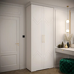 Abiks Meble Armoire à portes battantes Manhattan Ryfel 8 236,7/100/47 2 portes (Blanc)