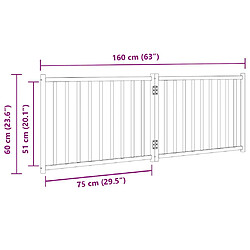 vidaXL Barrière pour chien pliable 2 panneaux 160 cm bois sapin massif pas cher