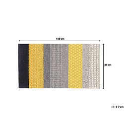 Beliani Tapis 80 x 150 cm en laine gris et jaune AKKAYA