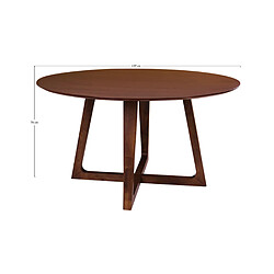 Lisa Design Solin - table à manger ronde - bois plaquage noyer - 4 personnes pas cher