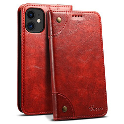 Etui en PU + TPU fermeture magnétique, antichoc rouge pour votre iPhone 12 mini 5.4 pouces