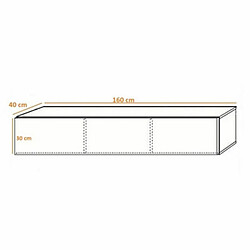 Paris Prix Meuble TV Mural Design Fly I 160cm Blanc pas cher