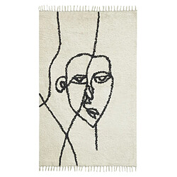 Aubry Gaspard Tapis en coton Visage abstrait 150 x 90 cm.