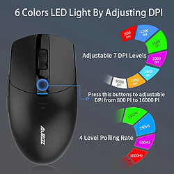 Universal Souris sans fil Souris gaming léger PMW3338 Puce lecteur sans fil 6 couleurs Lumière LED Réglage 16000 (noir) pas cher