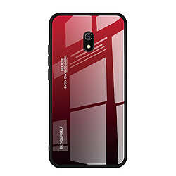 Wewoo Coque Pour Xiaomi Redmi 8A Gradient Color Glass Case Rouge