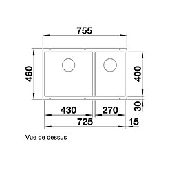 BLANCO Évier à encastrer Subline 430/270-U