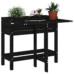 Maison Chic Jardinière,Bac à fleurs - pot de fleur de jardin avec dessus pliable noir bois pin massif -GKD87412