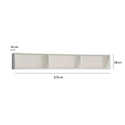 Inside 75 Surmeuble 3 niches de rangements pour lit escamotable horizontal 160 x 200 cm Hauteur 36 cm finition blanc mat