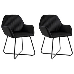 vidaXL Chaises à manger lot de 2 Noir Velours 