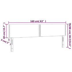 vidaXL Tête de lit à LED Taupe 160x5x78/88 cm Tissu pas cher