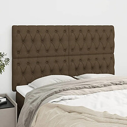 Maison Chic Lot de 4 Têtes de lit design pour chambre - Décoration de lit Marron Foncé 80x7x78/88 cm Tissu -MN79143