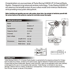 Avis Système Radio RC à 3 canaux 2.4GHz: poignée pistolet 3Ch pour bateau de voiture modèle télécommandé