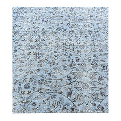 Avis Vidal Tapis de laine 257x130 Bleu Ultra Vintage