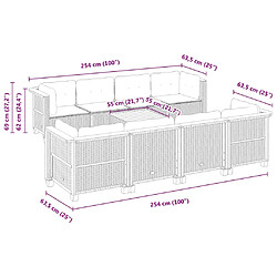 vidaXL Salon de jardin avec coussins 9 pcs beige résine tressée pas cher