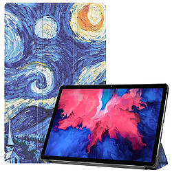 Etui en PU impression de motifs avec support tri-pliure La peinture pour votre Lenovo Tab P11 TB-J606F