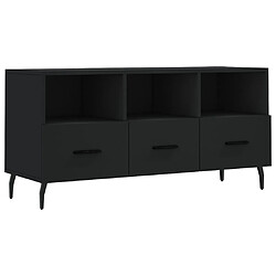 vidaXL Meuble TV noir 102x36x50 cm bois d'ingénierie