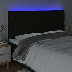 Avis Maison Chic Tête de lit scandinave à LED,meuble de chambre Noir 200x7x118/128 cm Tissu -MN11276