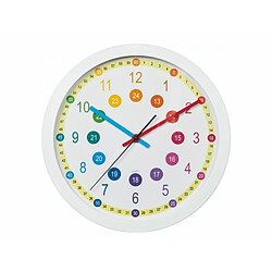 Hama Easy Learning Horloge murale à quartz Cercle Multicolore, Blanc - Horloges murales (AA, Multicolore, Blanc, Plastique, Verre, 455 g, 30 cm)