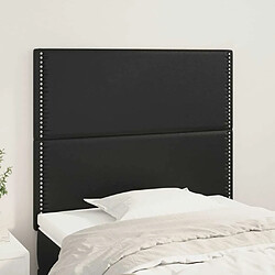 Maison Chic Lot de 2 Têtes de lit design pour chambre - Décoration de lit Noir 100x5x78/88 cm Similicuir -MN76096